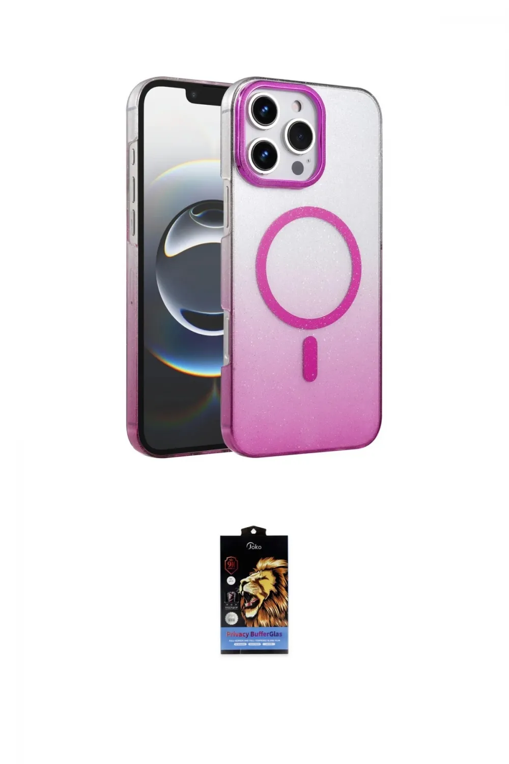ieg™ iPhone 16 Pro Max Kılıf Ahenk Doku Özel Seri - Siyah Buffer Hayalet Cam Ekran Koruyucu