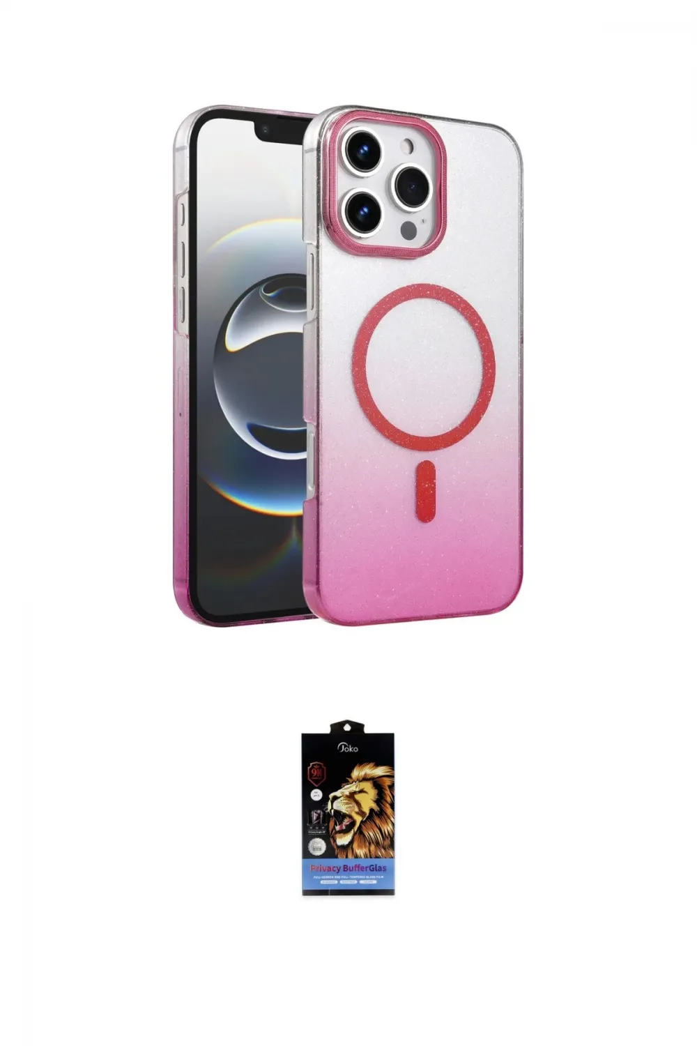 ieg™ iPhone 16 Pro Max Kılıf Ahenk Doku Özel Seri - Siyah Buffer Hayalet Cam Ekran Koruyucu