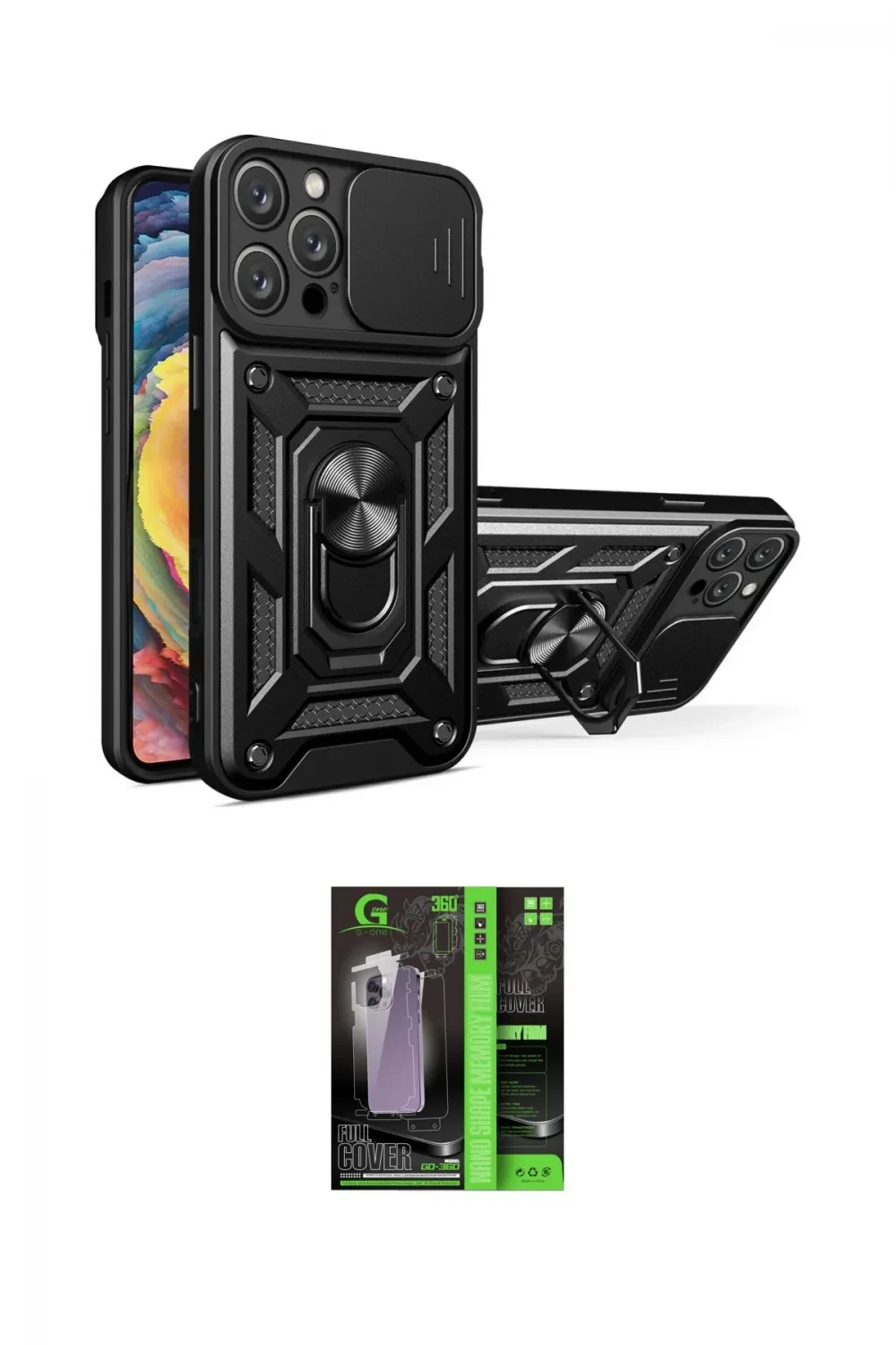 ieg™ iPhone 16 Pro Max Kılıf Ahenk Klasik - Şeffaf 360 Full Body Arka Koruyucu