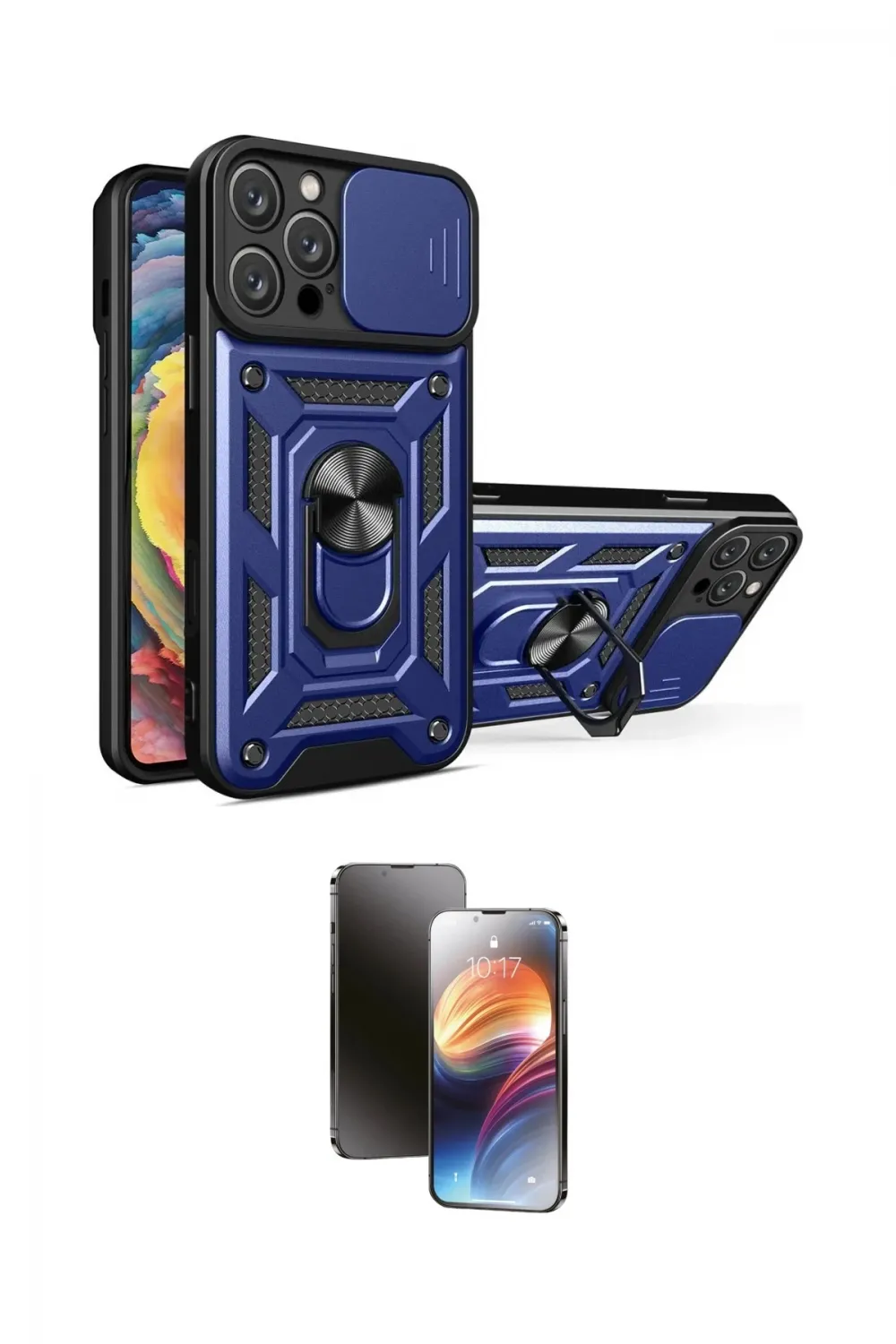 ieg™ iPhone 16 Pro Max Kılıf Ahenk Klasik - Siyah 3D Antistatik Mat Seramik Nano Ekran Koruyucu