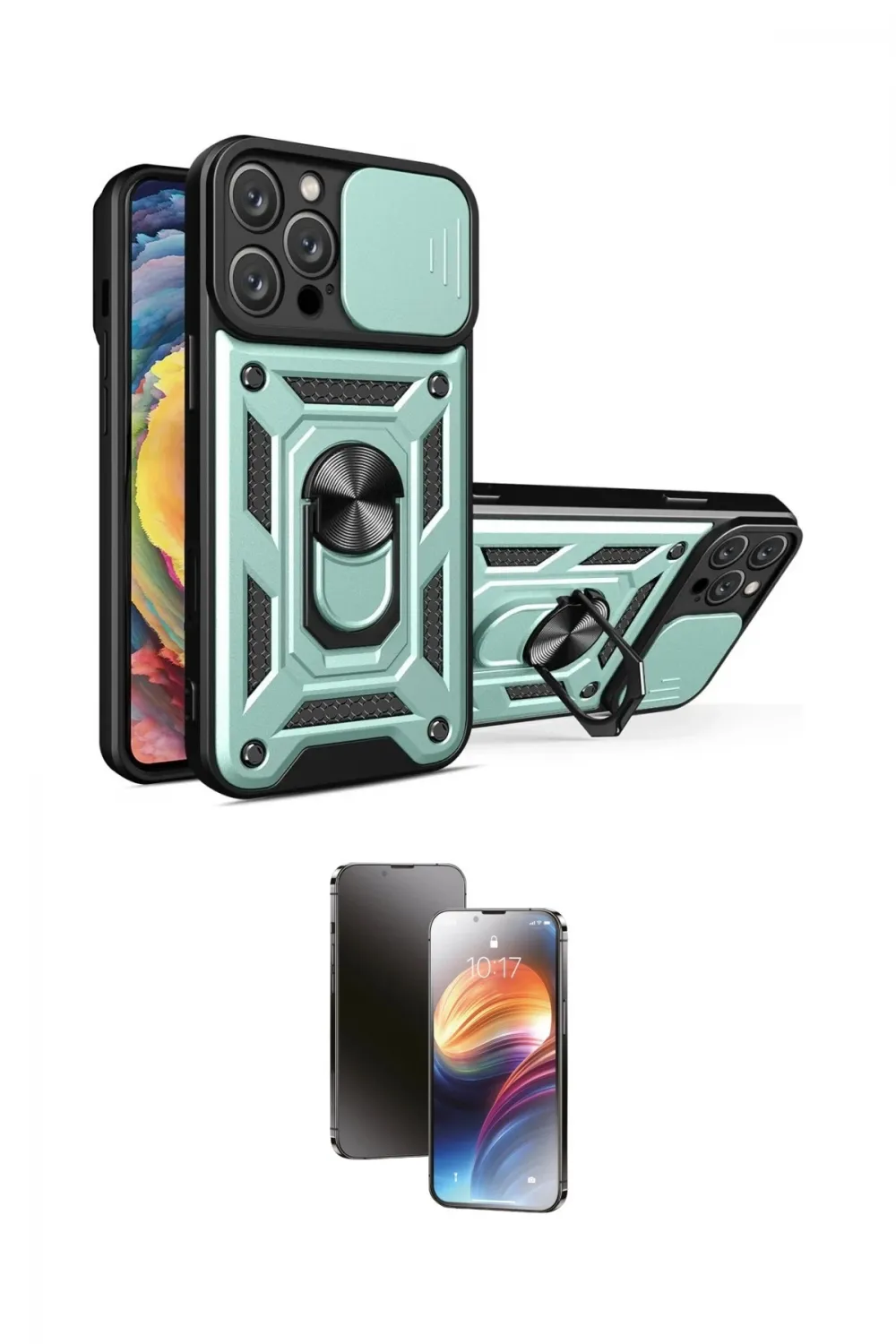 ieg™ iPhone 16 Pro Max Kılıf Ahenk Klasik - Siyah 3D Antistatik Mat Seramik Nano Ekran Koruyucu
