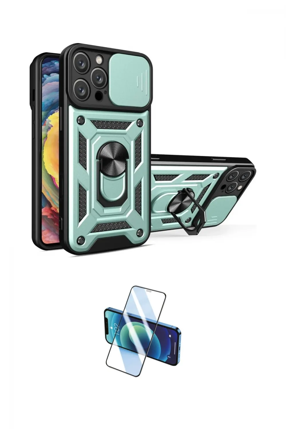 ieg™ iPhone 16 Pro Max Kılıf Ahenk Klasik - Siyah 3D Antistatik Seramik Nano Ekran Koruyucu