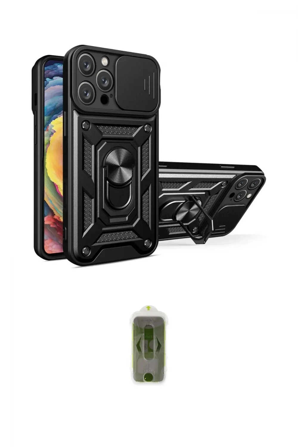 ieg™ iPhone 16 Pro Max Kılıf Ahenk Klasik - Siyah Joko Magic 5D Hayalet Cam