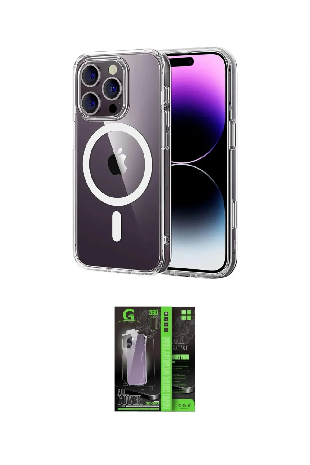 ieg™ iPhone 16 Pro Max Kılıf Ahenk Minimal Serisi - Şeffaf 360 Full Body Arka Koruyucu