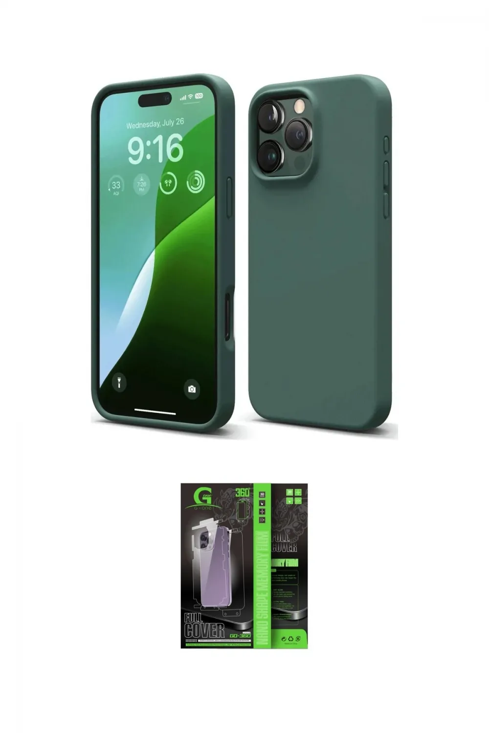ieg™ iPhone 16 Pro Max Kılıf Ahenk Serisi - Şeffaf 360 Full Body Arka Koruyucu