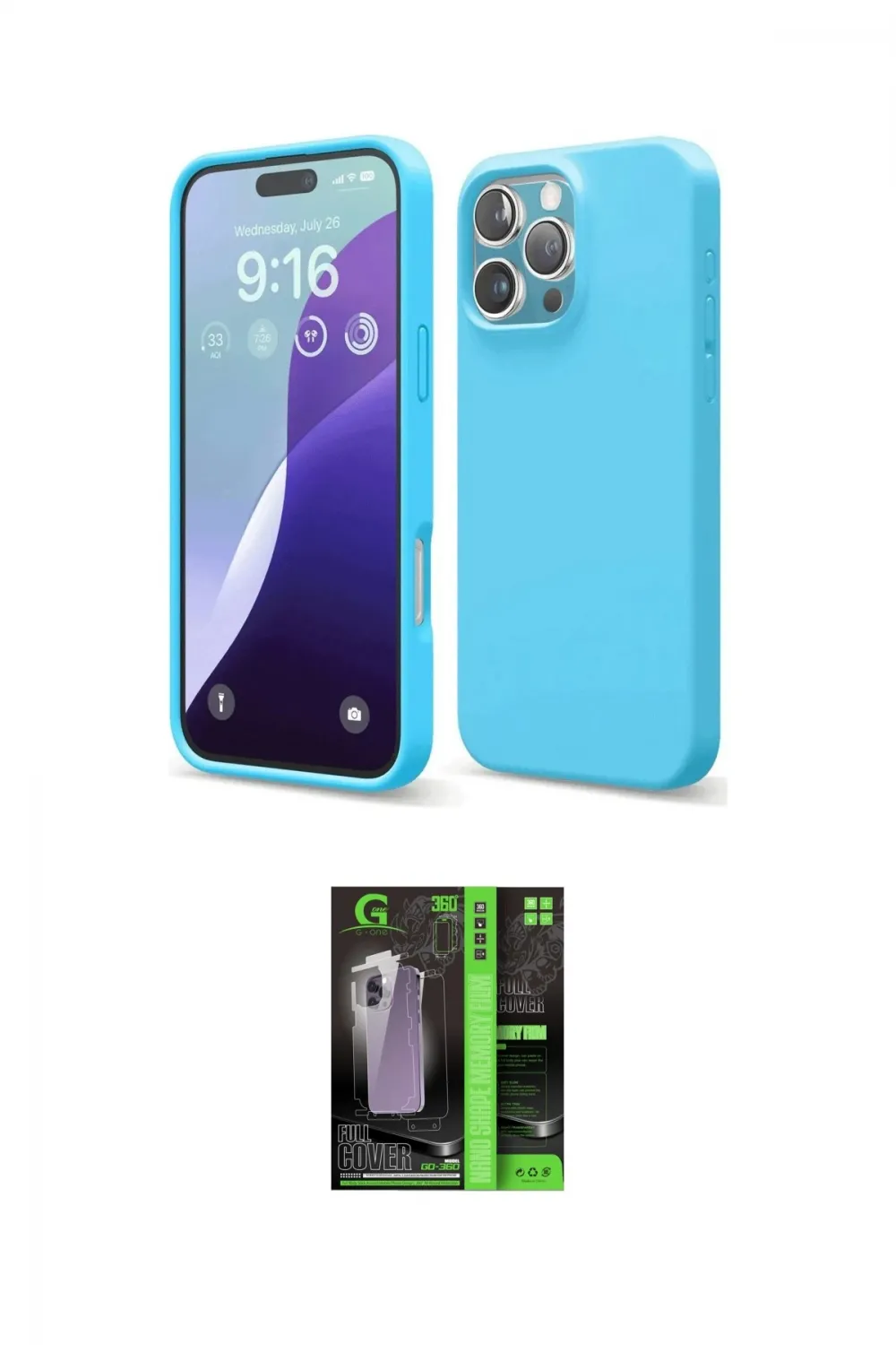 ieg™ iPhone 16 Pro Max Kılıf Ahenk Serisi - Şeffaf 360 Full Body Arka Koruyucu