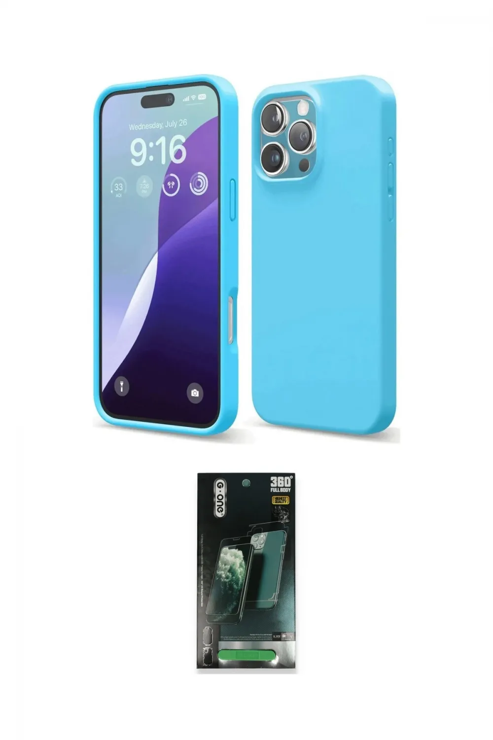 ieg™ iPhone 16 Pro Max Kılıf Ahenk Serisi - Siyah 360 Mat Full Body Arka Koruyucu