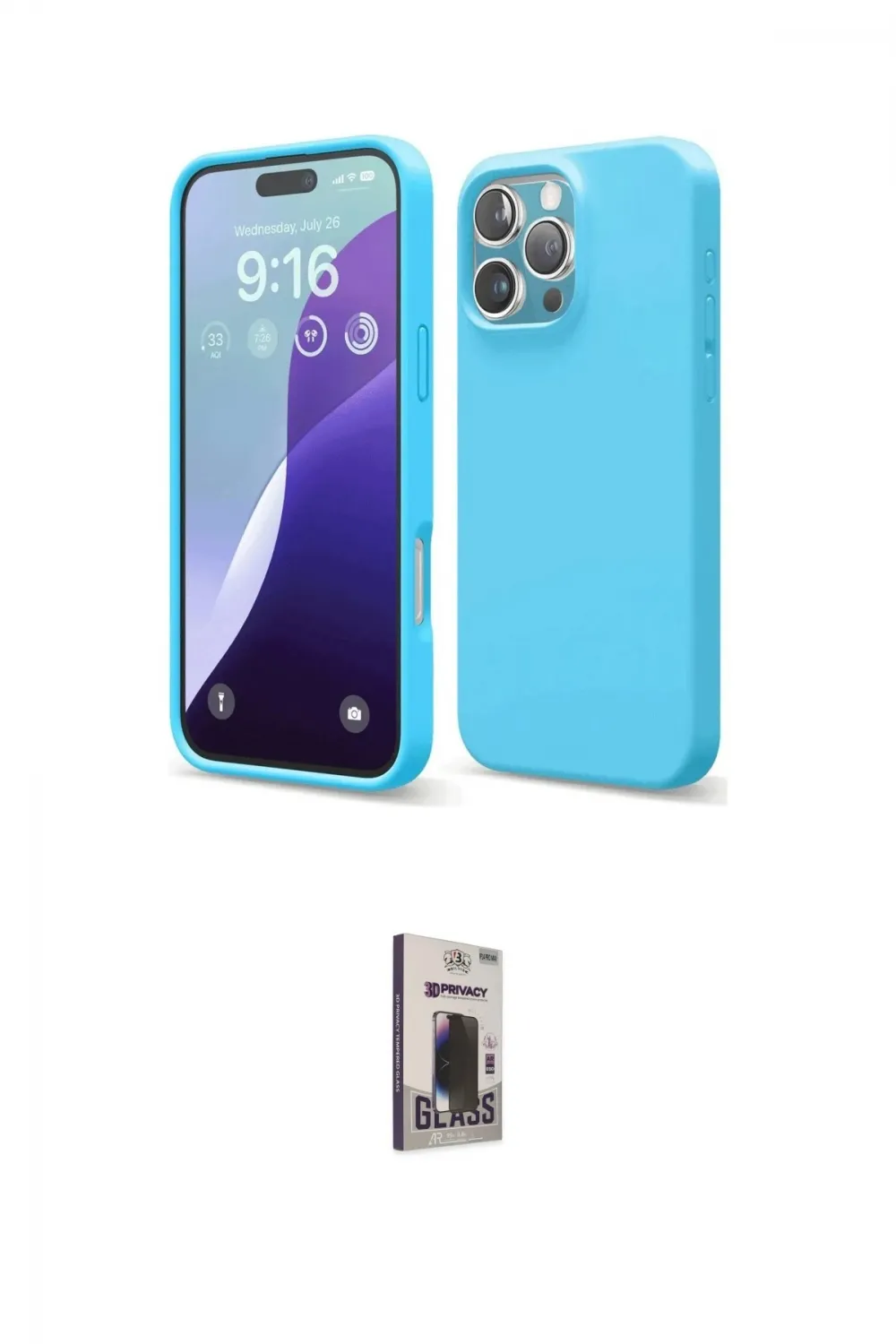 ieg™ iPhone 16 Pro Max Kılıf Ahenk Serisi - Siyah Bilvis Hayalet Cam Ekran Koruyucu