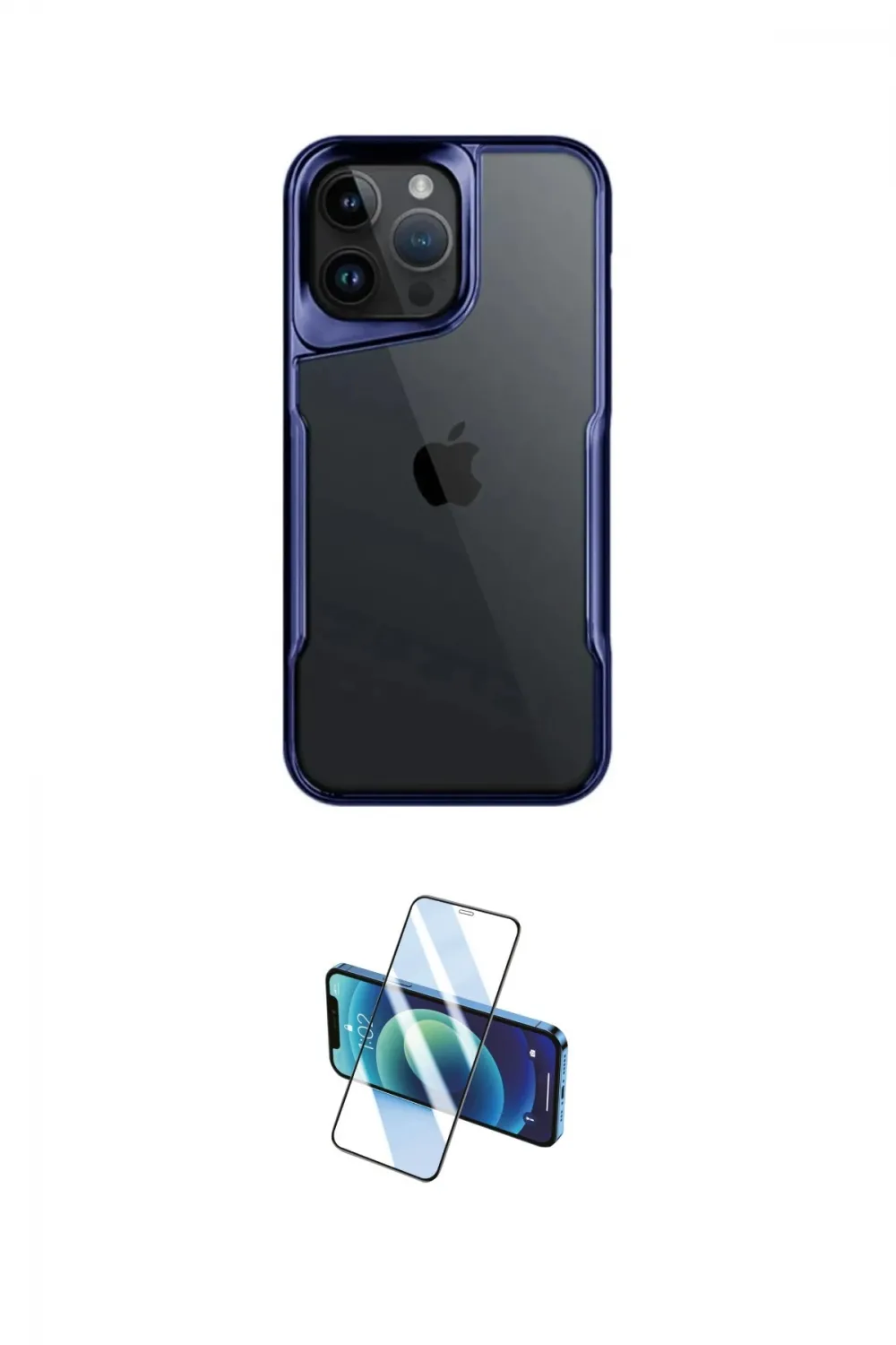 ieg™ iPhone 16 Pro Max Kılıf Akış Çizgi Koleksiyonu - Siyah 3D Antistatik Cam Ekran Koruyucu