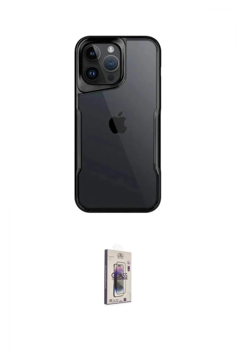 ieg™ iPhone 16 Pro Max Kılıf Akış Çizgi Koleksiyonu - Siyah Bilvis 3D Cam Ekran Koruyucu