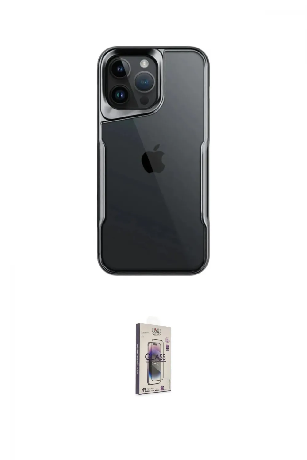 ieg™ iPhone 16 Pro Max Kılıf Akış Çizgi Koleksiyonu - Siyah Bilvis 3D Cam Ekran Koruyucu