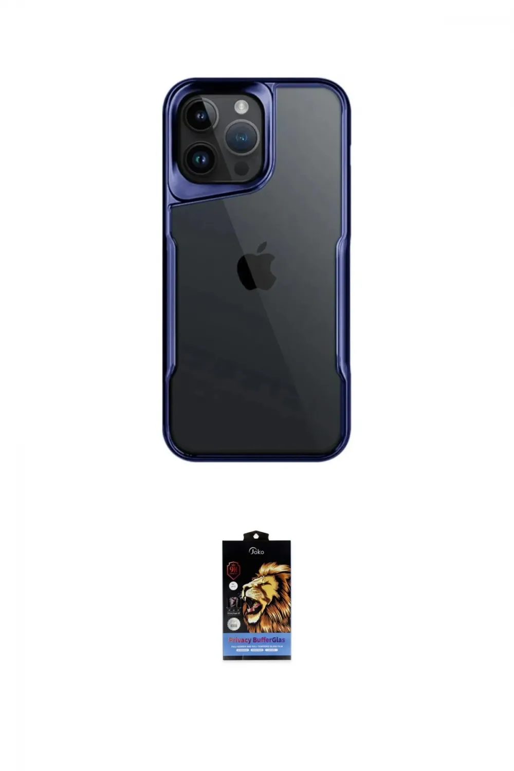 ieg™ iPhone 16 Pro Max Kılıf Akış Çizgi Koleksiyonu - Siyah Buffer Hayalet Cam Ekran Koruyucu