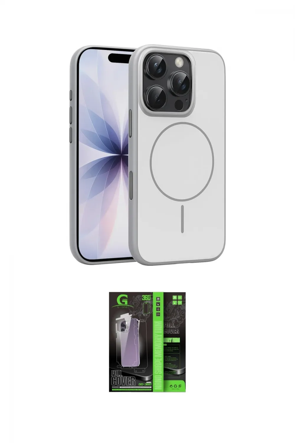 ieg™ iPhone 16 Pro Max Kılıf Atlas Asil Prime - Şeffaf 360 Full Body Arka Koruyucu