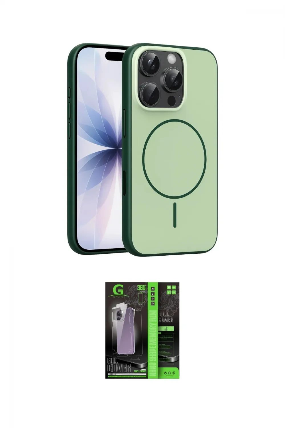 ieg™ iPhone 16 Pro Max Kılıf Atlas Asil Prime - Şeffaf 360 Full Body Arka Koruyucu