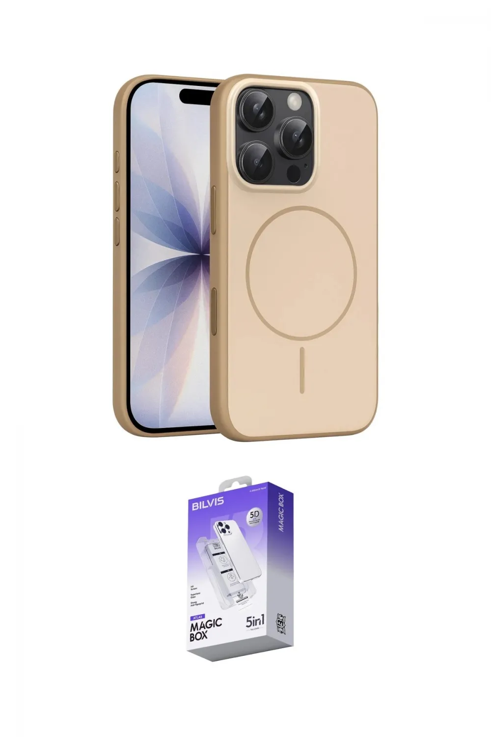 ieg™ iPhone 16 Pro Max Kılıf Atlas Asil Prime - Siyah Bilvis 5in1 3D Magic Cam Ekran Koruyucu