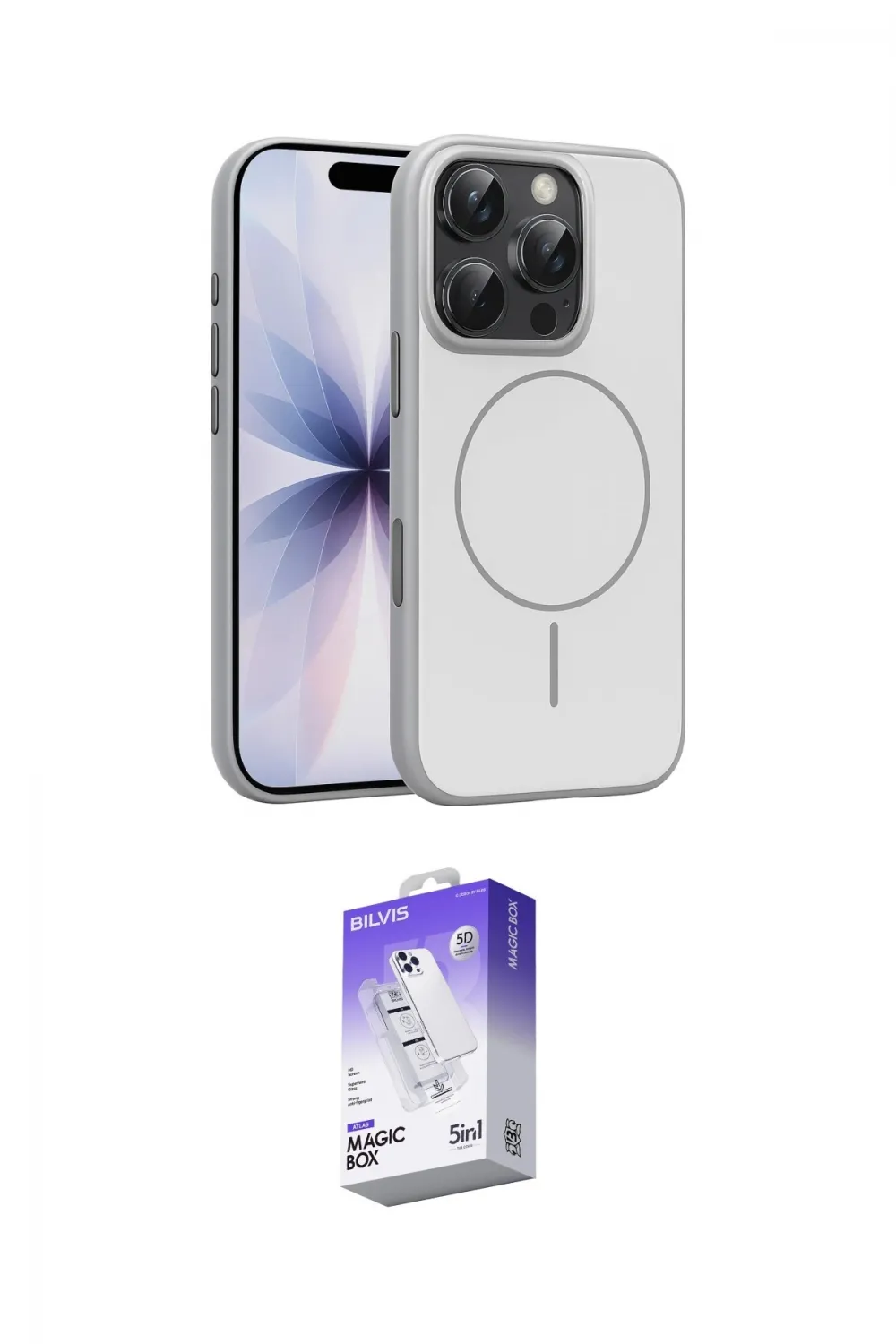 ieg™ iPhone 16 Pro Max Kılıf Atlas Asil Prime - Siyah Bilvis 5in1 3D Magic Cam Ekran Koruyucu