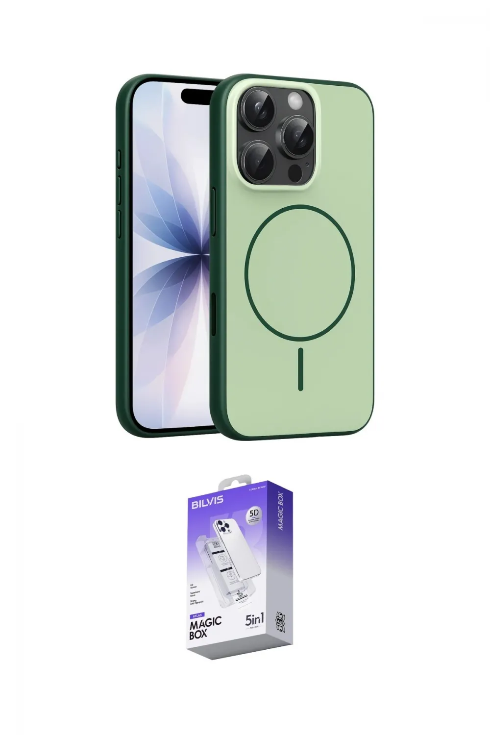 ieg™ iPhone 16 Pro Max Kılıf Atlas Asil Prime - Siyah Bilvis 5in1 3D Magic Cam Ekran Koruyucu