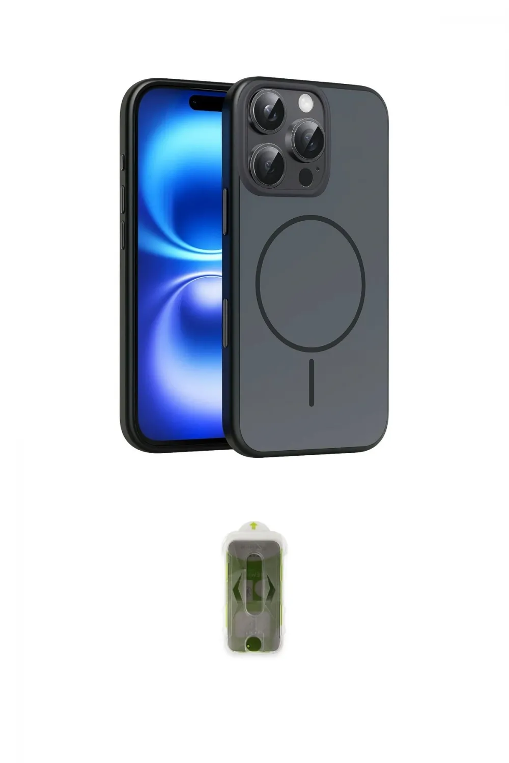 ieg™ iPhone 16 Pro Max Kılıf Atlas Asil Prime - Siyah Joko Magic 5D Hayalet Cam