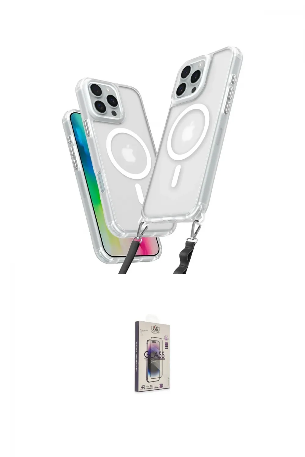 ieg™ iPhone 16 Pro Max Kılıf Atlas Doku Koleksiyonu - Siyah Bilvis 3D Cam Ekran Koruyucu