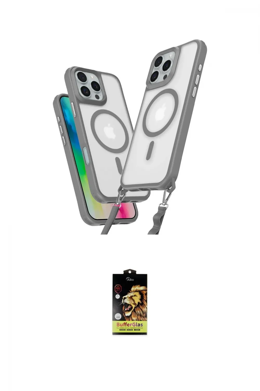 ieg™ iPhone 16 Pro Max Kılıf Atlas Doku Koleksiyonu - Siyah Buffer Cam Ekran Koruyucu