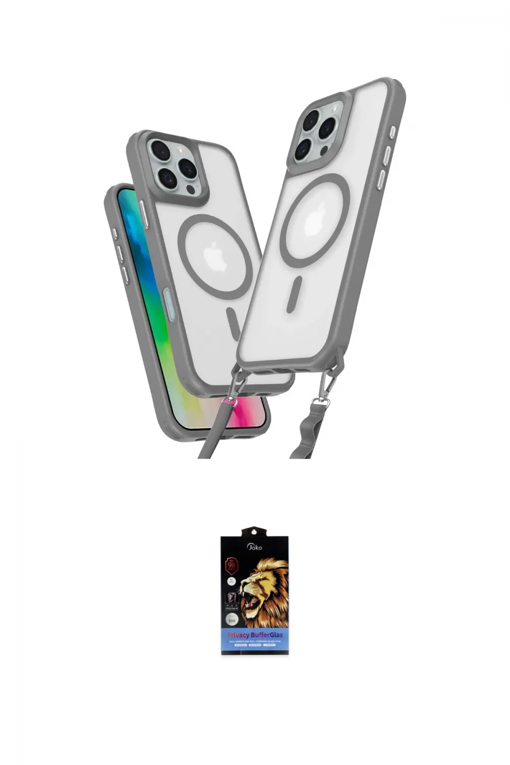 ieg™ iPhone 16 Pro Max Kılıf Atlas Doku Koleksiyonu - Siyah Buffer Hayalet Cam Ekran Koruyucu