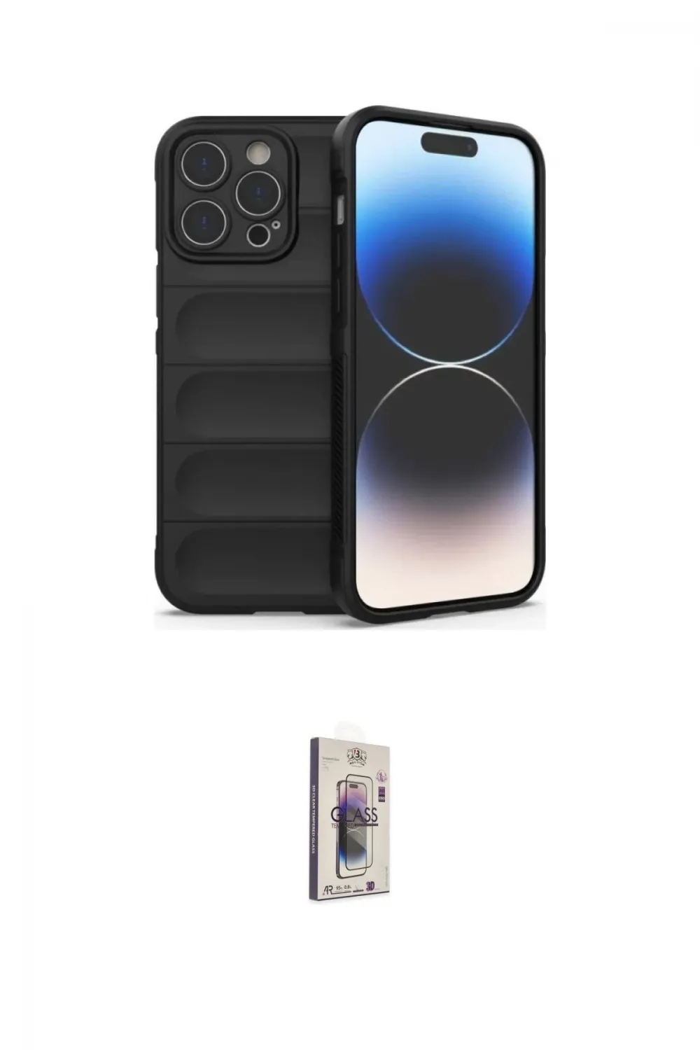 ieg™ iPhone 16 Pro Max Kılıf Atlas Koleksiyonu - Siyah Bilvis 3D Cam Ekran Koruyucu