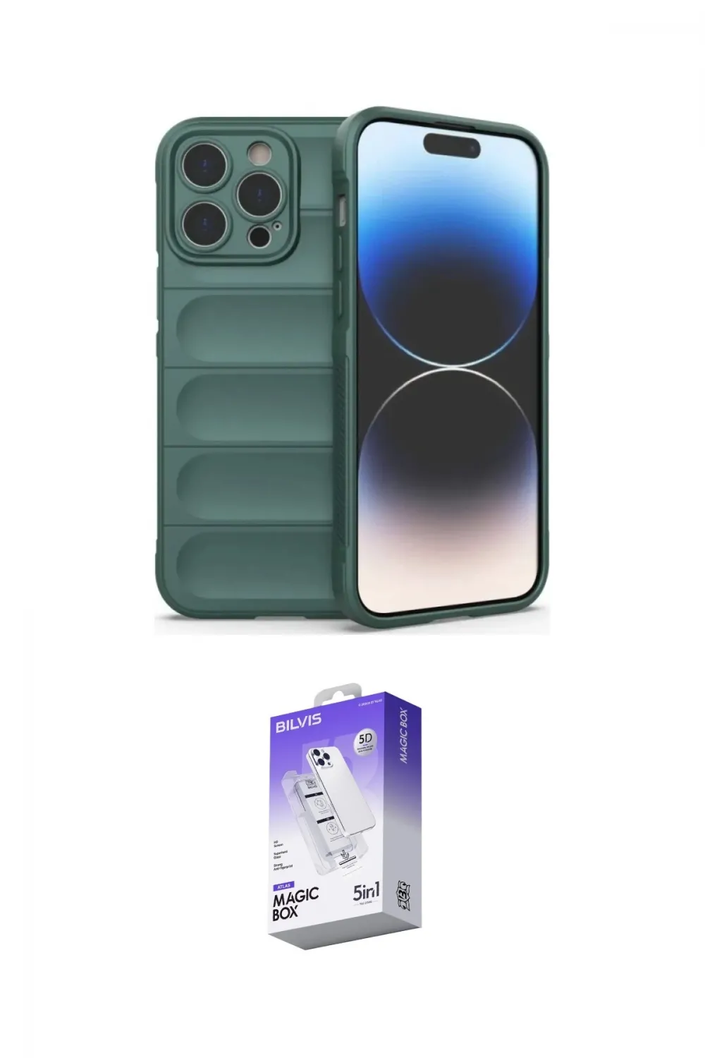 ieg™ iPhone 16 Pro Max Kılıf Atlas Koleksiyonu - Siyah Bilvis 5in1 3D Magic Cam Ekran Koruyucu