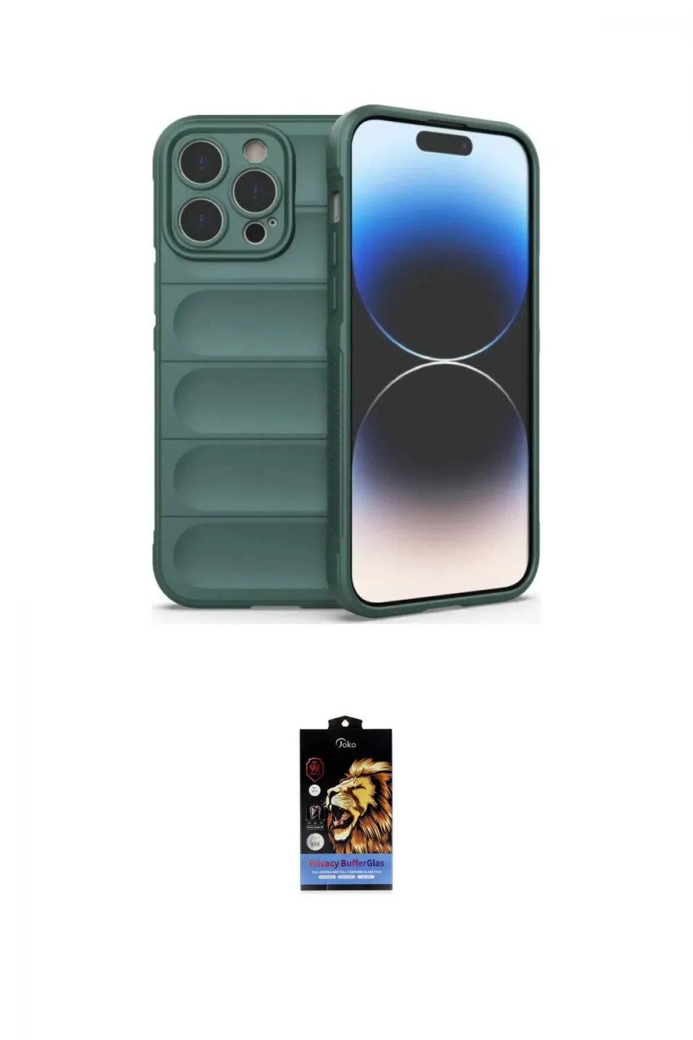 ieg™ iPhone 16 Pro Max Kılıf Atlas Koleksiyonu - Siyah Buffer Hayalet Cam Ekran Koruyucu