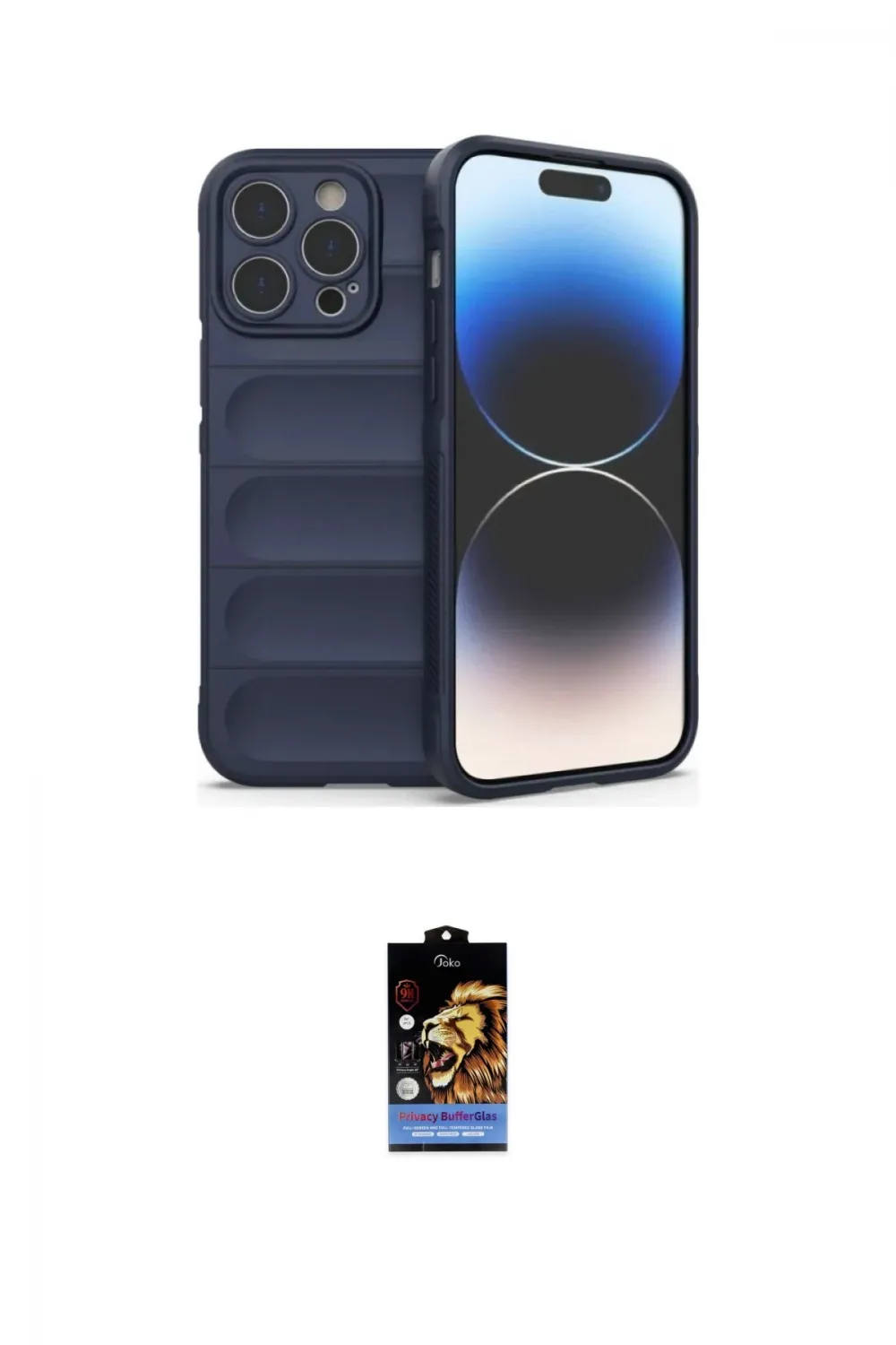 ieg™ iPhone 16 Pro Max Kılıf Atlas Koleksiyonu - Siyah Buffer Hayalet Cam Ekran Koruyucu