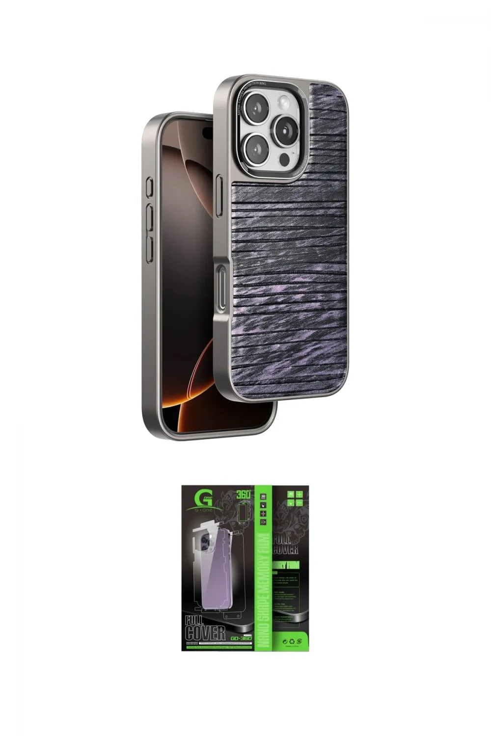 ieg™ iPhone 16 Pro Max Kılıf Atlas Minimal Özel Seri - Şeffaf 360 Full Body Arka Koruyucu