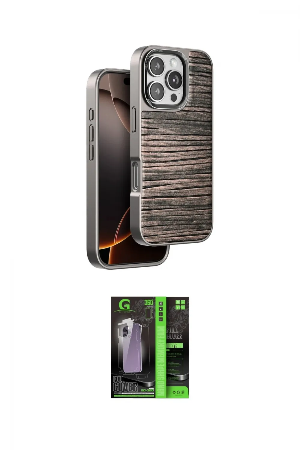 ieg™ iPhone 16 Pro Max Kılıf Atlas Minimal Özel Seri - Şeffaf 360 Full Body Arka Koruyucu