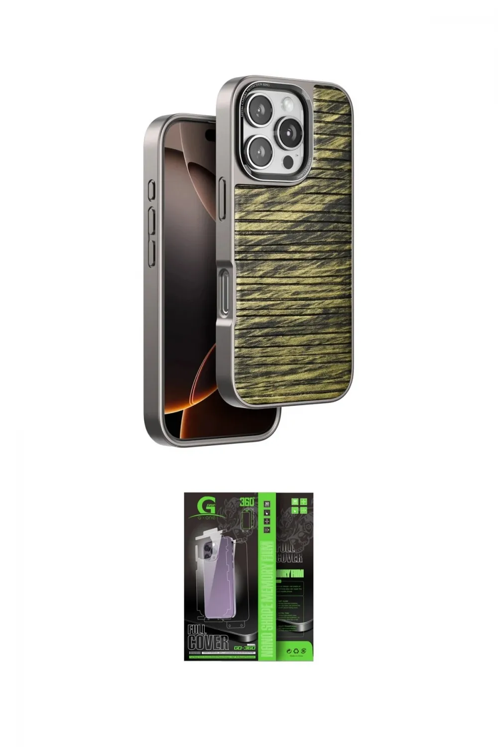 ieg™ iPhone 16 Pro Max Kılıf Atlas Minimal Özel Seri - Şeffaf 360 Full Body Arka Koruyucu