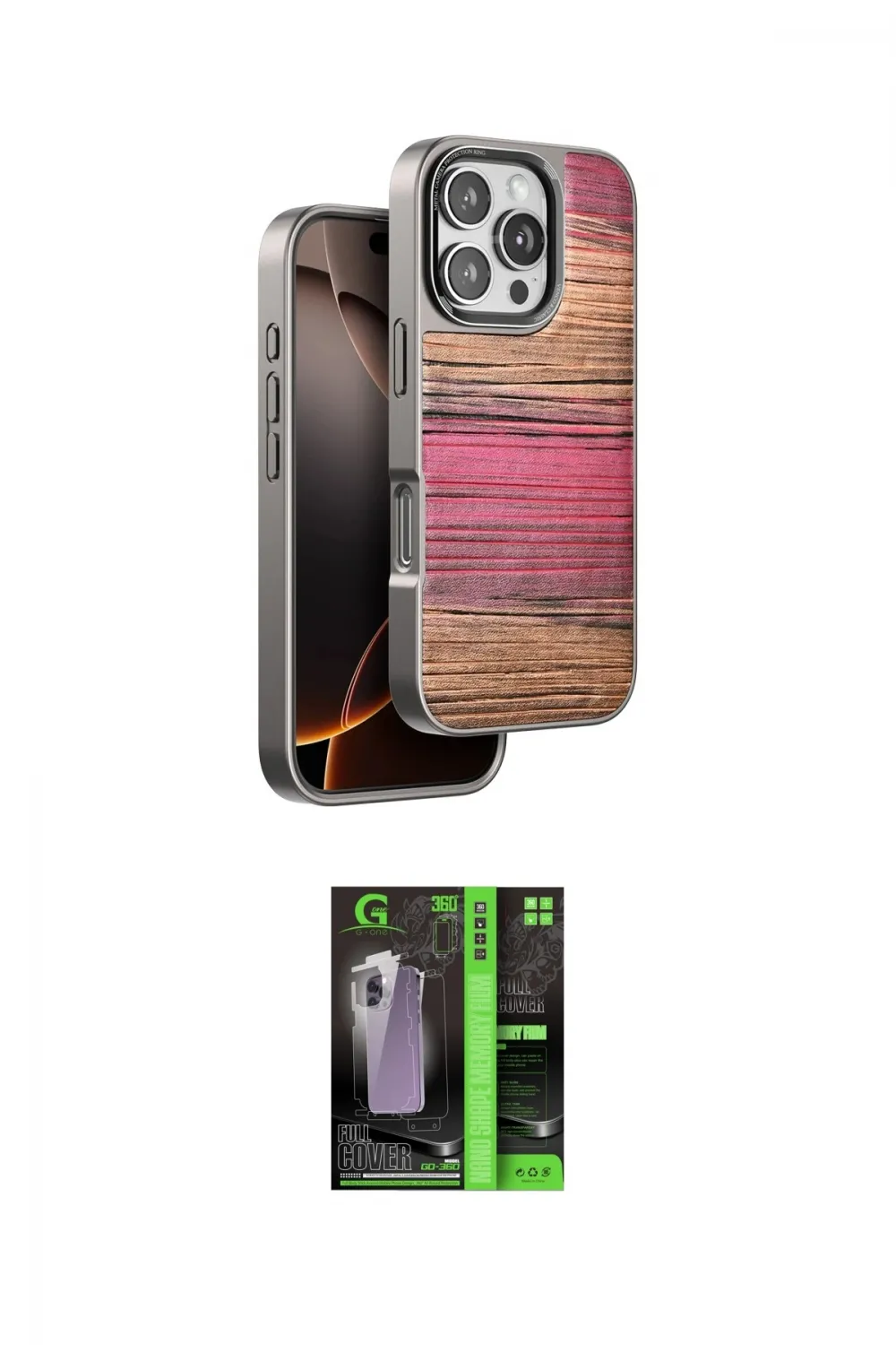 ieg™ iPhone 16 Pro Max Kılıf Atlas Minimal Özel Seri - Şeffaf 360 Full Body Arka Koruyucu