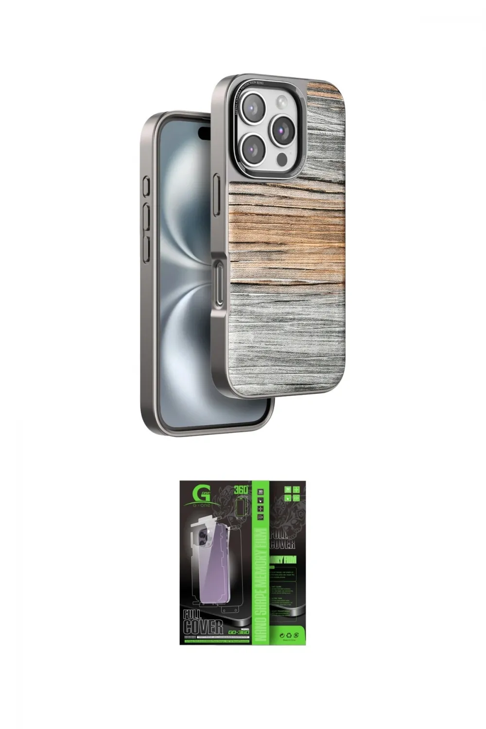 ieg™ iPhone 16 Pro Max Kılıf Atlas Minimal Özel Seri - Şeffaf 360 Full Body Arka Koruyucu