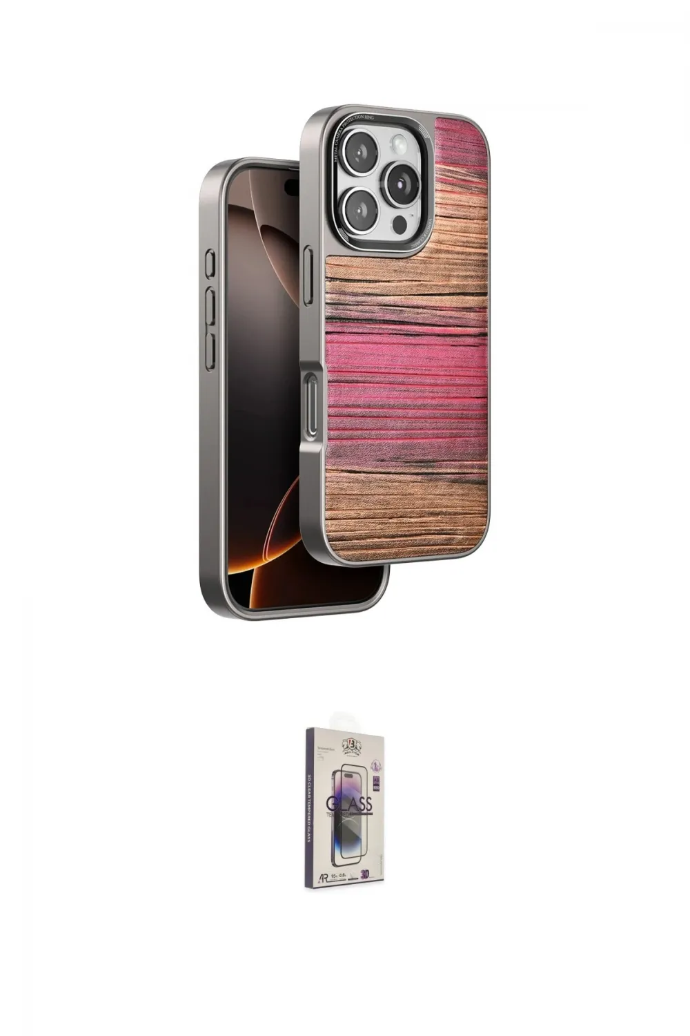 ieg™ iPhone 16 Pro Max Kılıf Atlas Minimal Özel Seri - Siyah Bilvis 3D Cam Ekran Koruyucu