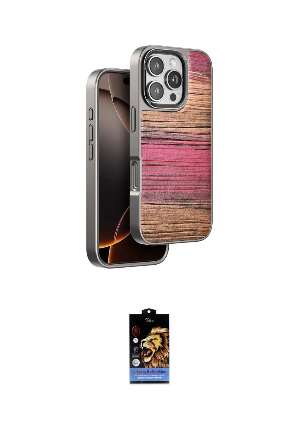 ieg™ iPhone 16 Pro Max Kılıf Atlas Minimal Özel Seri - Siyah Buffer Hayalet Cam Ekran Koruyucu