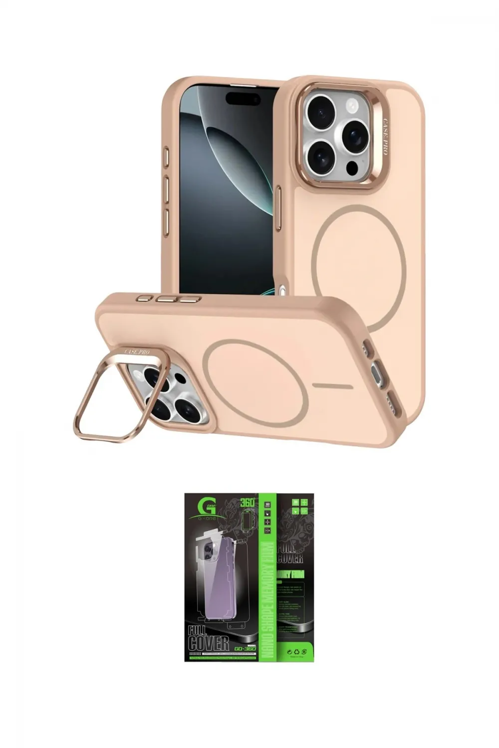 ieg™ iPhone 16 Pro Max Kılıf Çekirdek Klasik - Şeffaf 360 Full Body Arka Koruyucu