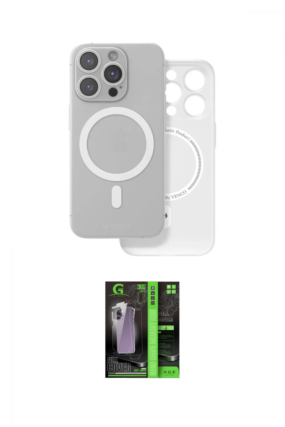 ieg™ iPhone 16 Pro Max Kılıf Çekirdek Klasik - Şeffaf 360 Full Body Arka Koruyucu