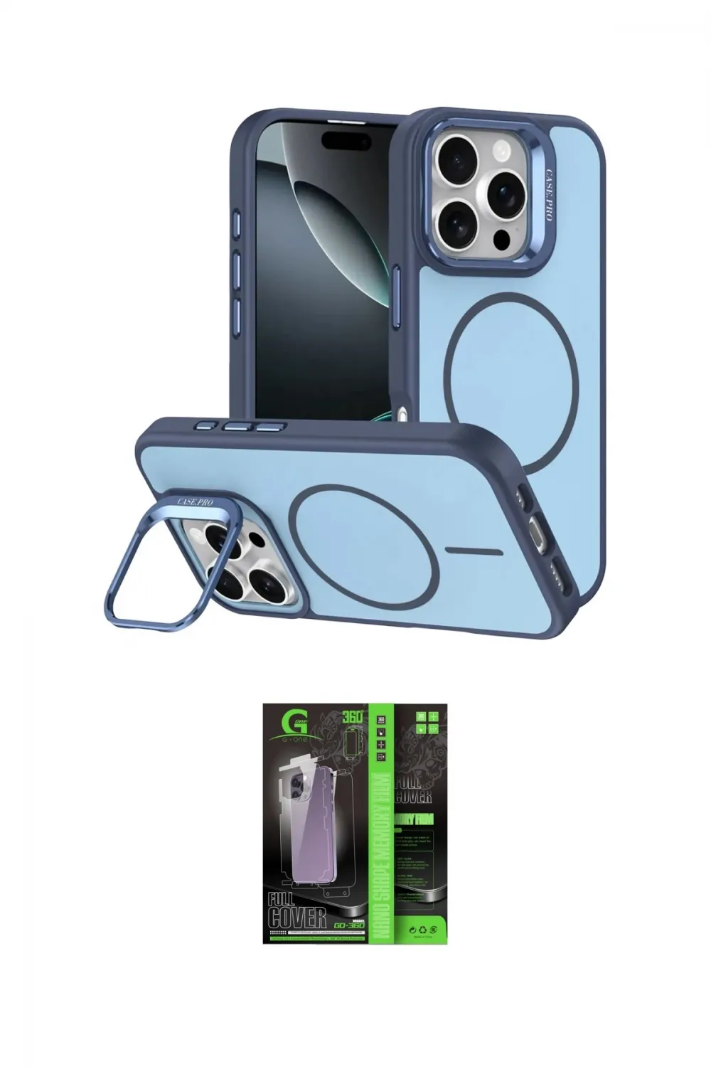 ieg™ iPhone 16 Pro Max Kılıf Çekirdek Klasik - Şeffaf 360 Full Body Arka Koruyucu