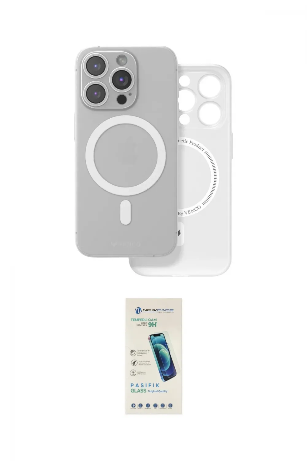 ieg™ iPhone 16 Pro Max Kılıf Çekirdek Klasik - Şeffaf Pasifik Cam Ekran Koruyucu