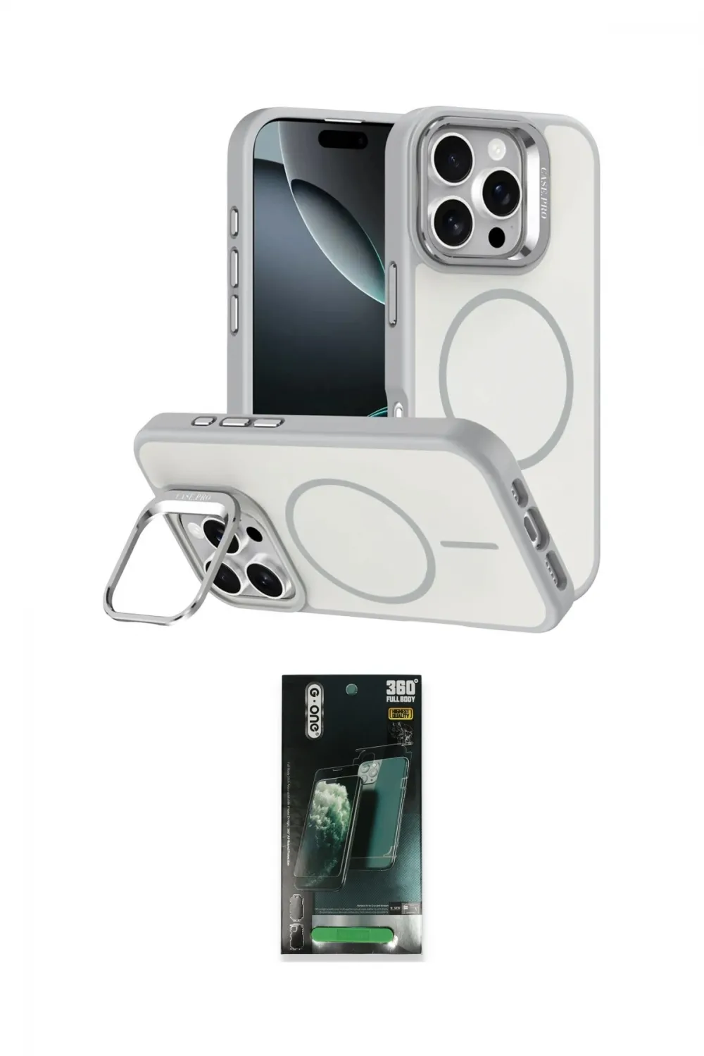 ieg™ iPhone 16 Pro Max Kılıf Çekirdek Klasik - Siyah 360 Mat Full Body Arka Koruyucu