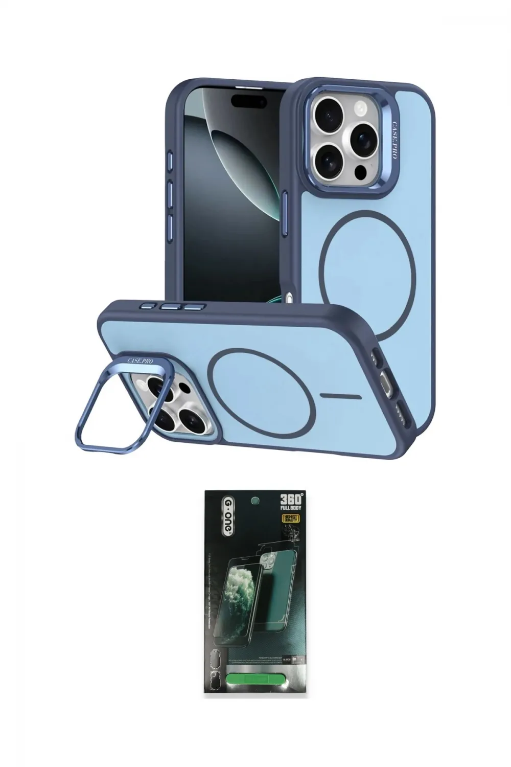 ieg™ iPhone 16 Pro Max Kılıf Çekirdek Klasik - Siyah 360 Mat Full Body Arka Koruyucu