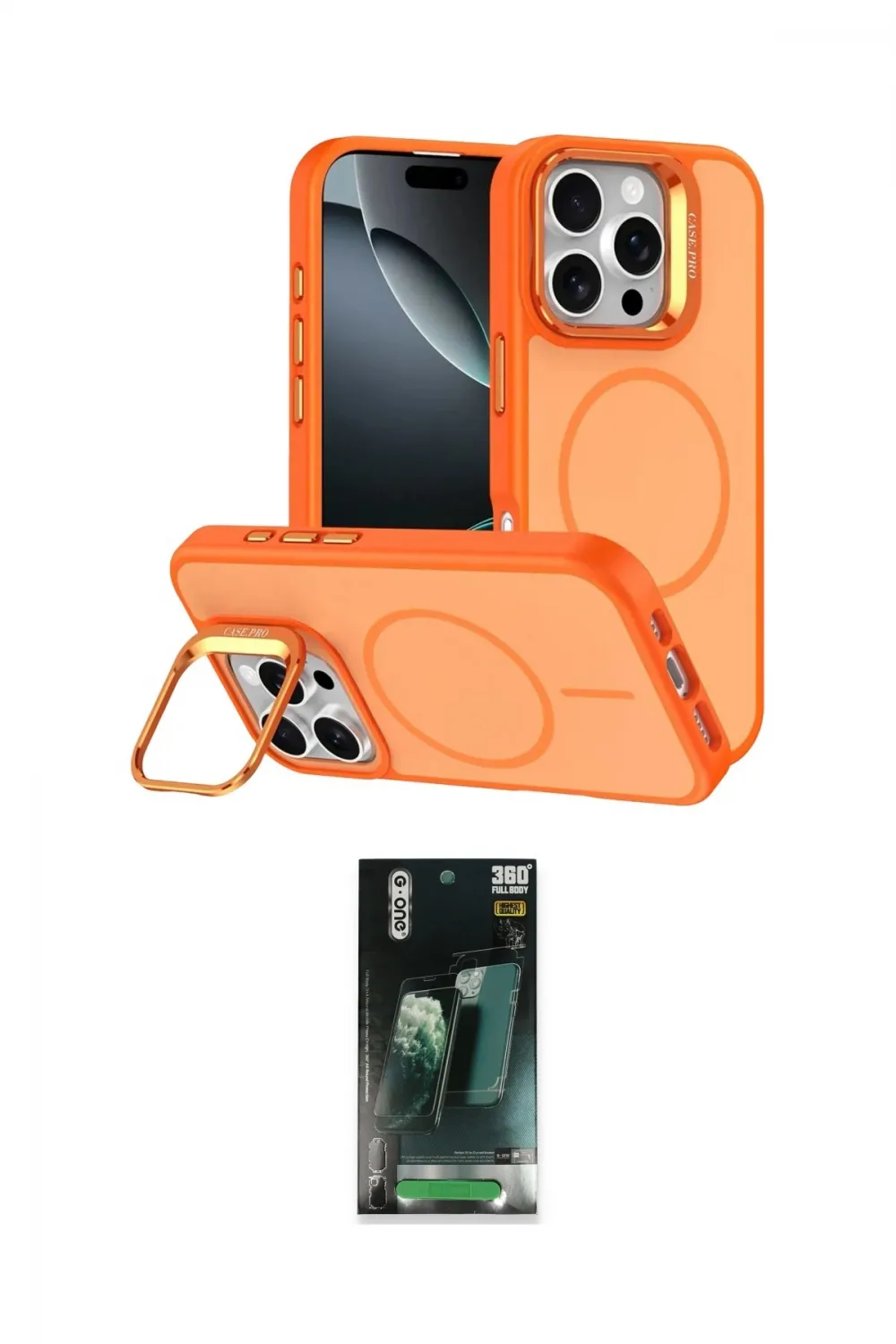 ieg™ iPhone 16 Pro Max Kılıf Çekirdek Klasik - Siyah 360 Mat Full Body Arka Koruyucu
