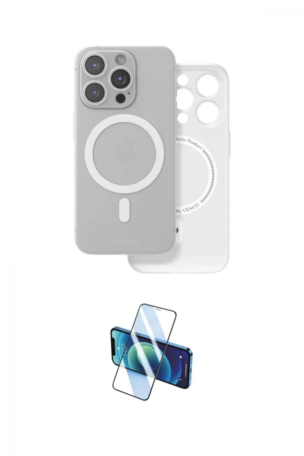 ieg™ iPhone 16 Pro Max Kılıf Çekirdek Klasik - Siyah 3D Antistatik Cam Ekran Koruyucu