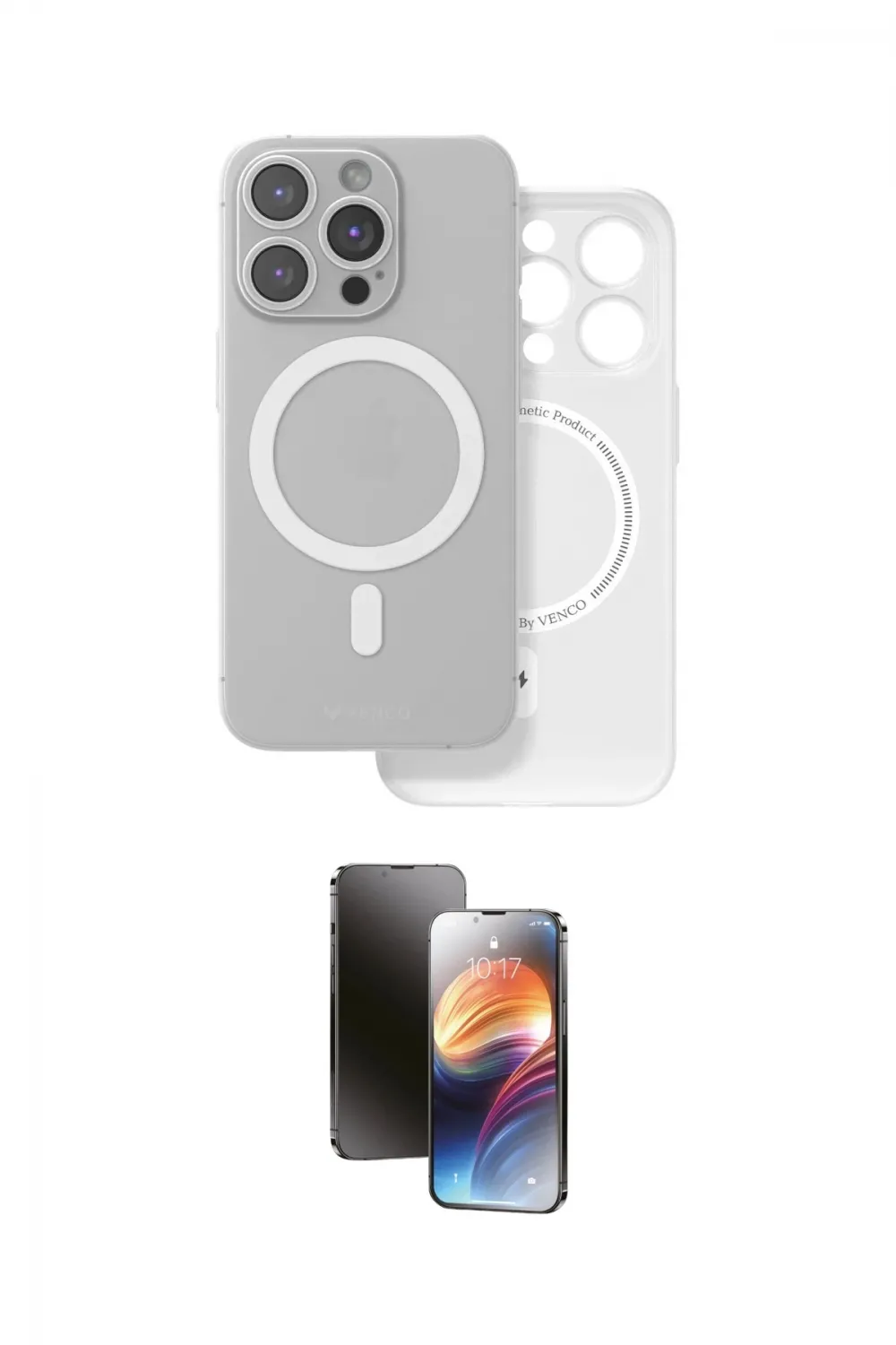 ieg™ iPhone 16 Pro Max Kılıf Çekirdek Klasik - Siyah 3D Antistatik Mat Seramik Nano Ekran Koruyucu