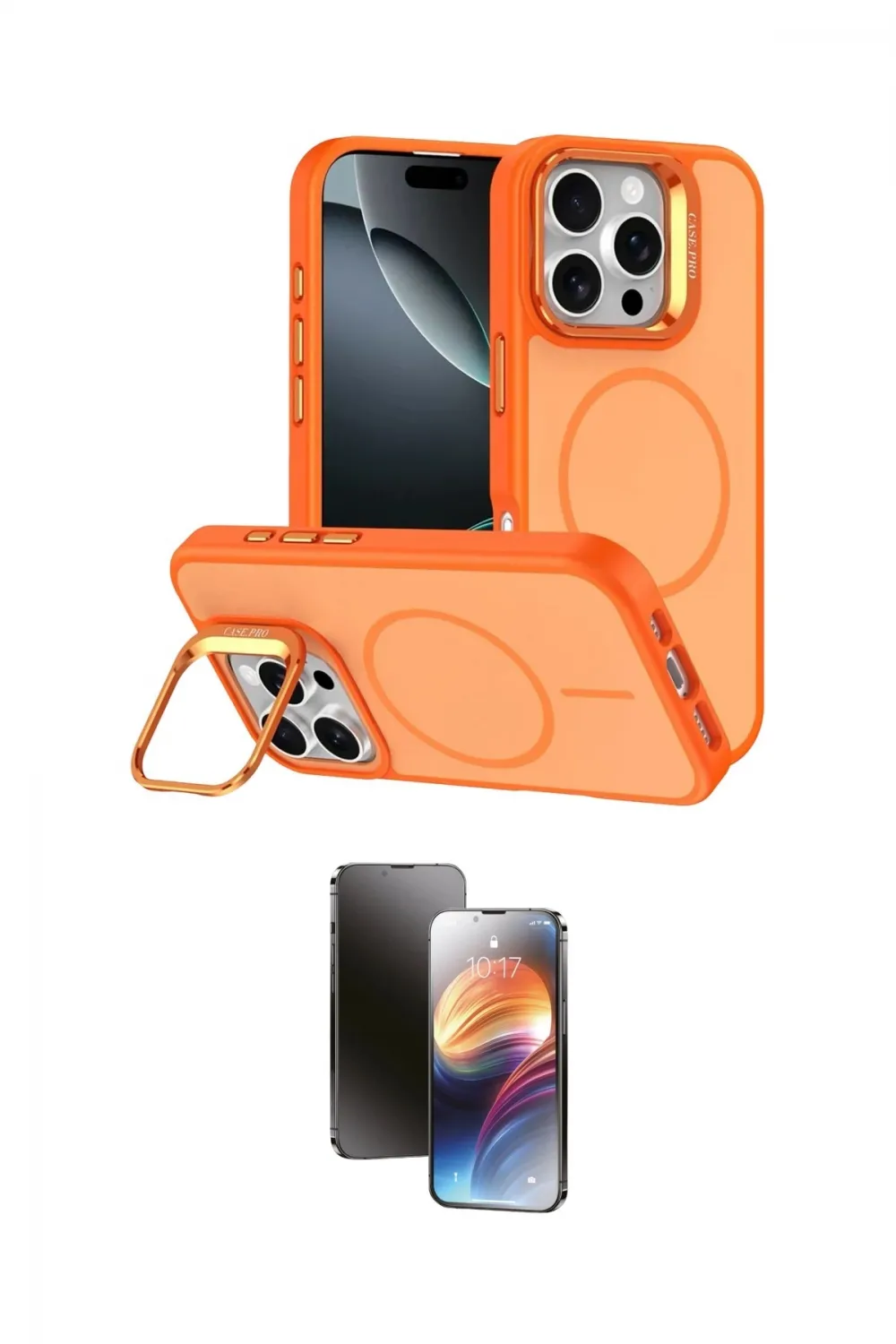 ieg™ iPhone 16 Pro Max Kılıf Çekirdek Klasik - Siyah 3D Antistatik Mat Seramik Nano Ekran Koruyucu