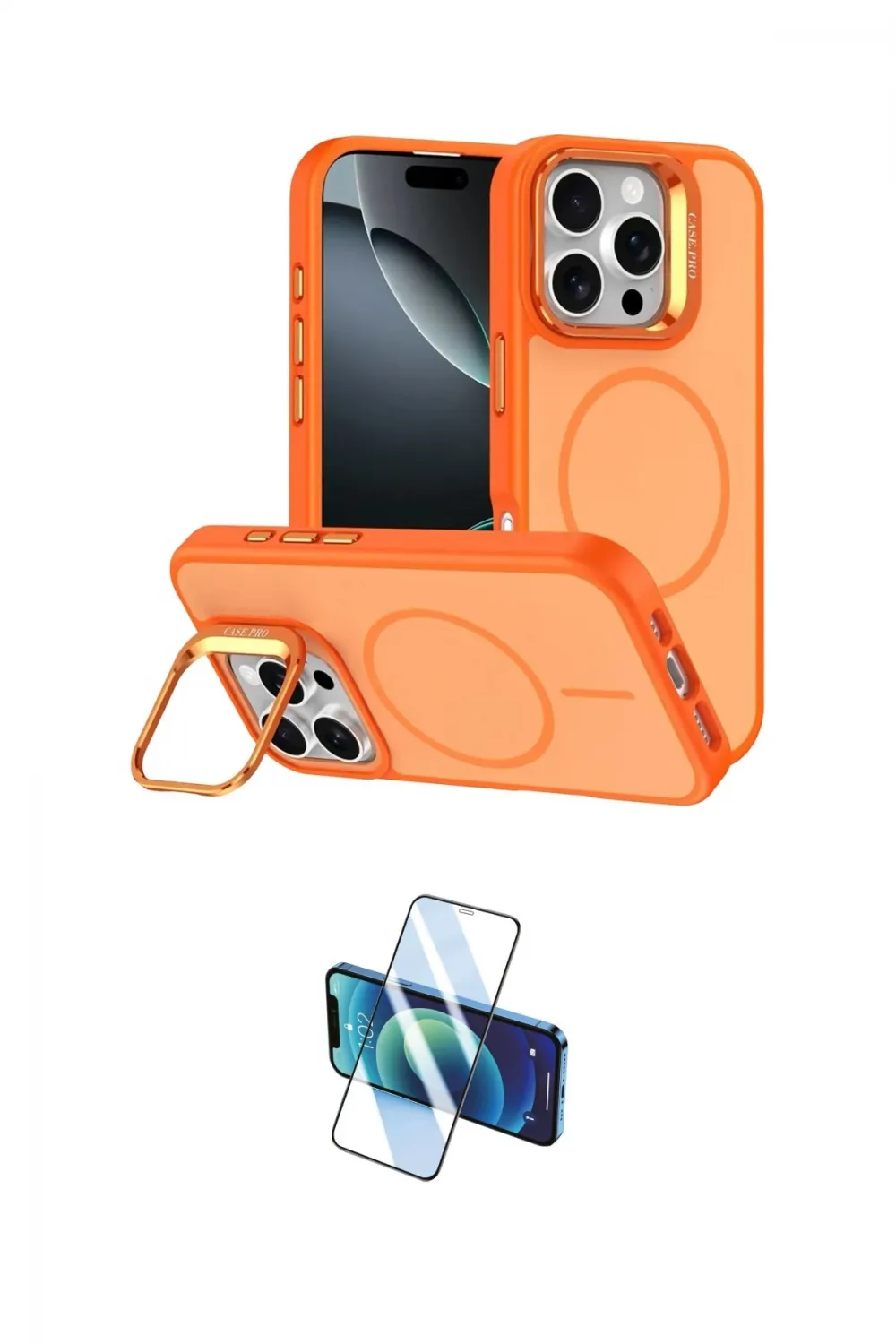 ieg™ iPhone 16 Pro Max Kılıf Çekirdek Klasik - Siyah 3D Antistatik Seramik Nano Ekran Koruyucu