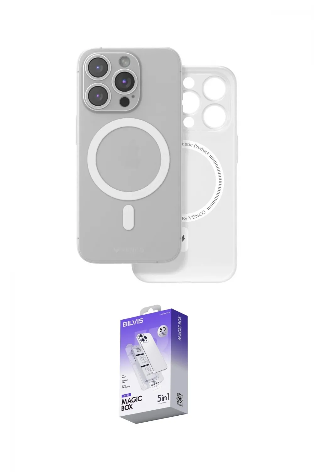 ieg™ iPhone 16 Pro Max Kılıf Çekirdek Klasik - Siyah Bilvis 5in1 3D Magic Cam Ekran Koruyucu