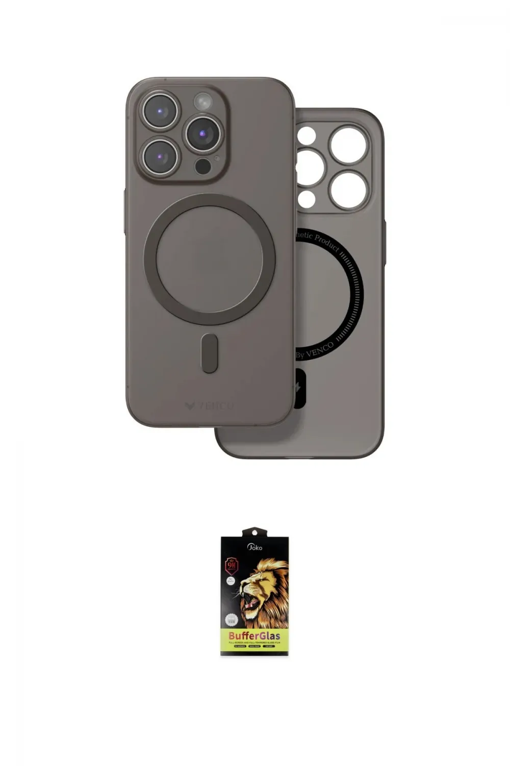 ieg™ iPhone 16 Pro Max Kılıf Çekirdek Klasik - Siyah Buffer Cam Ekran Koruyucu