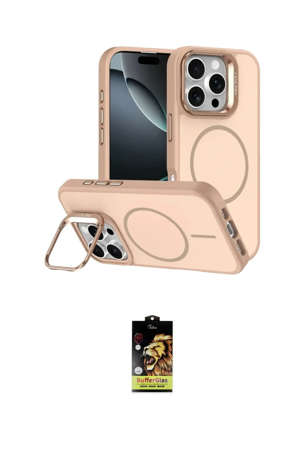 ieg™ iPhone 16 Pro Max Kılıf Çekirdek Klasik - Siyah Buffer Cam Ekran Koruyucu